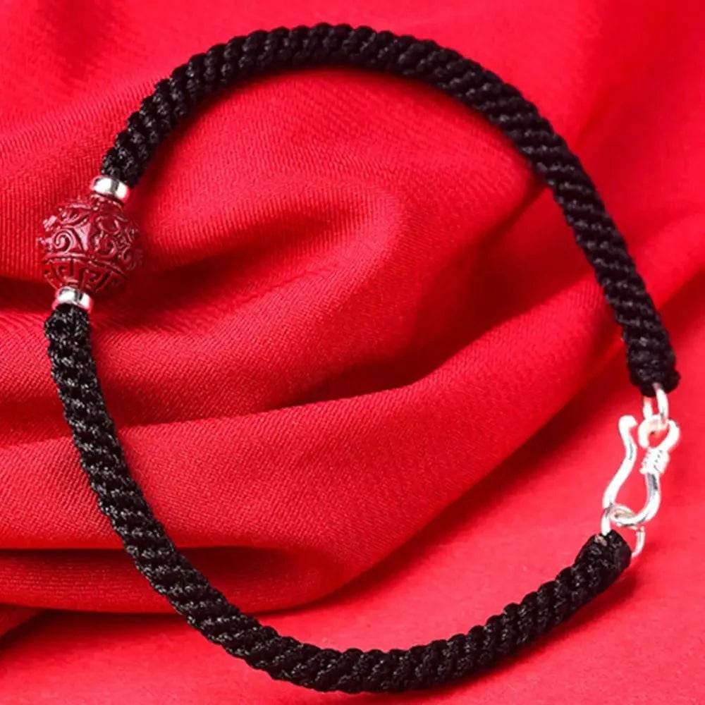 Cinnabar Back Pattern Bracelet – Adjustable Wealth Amulet - Loton Decor