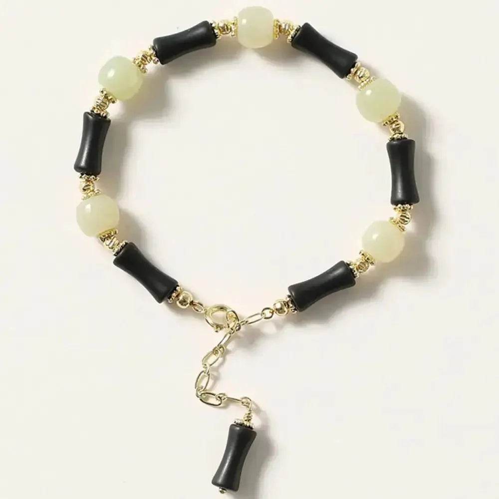 Hetian Jade & Agate Feng Shui Bracelet – Wealth & Luck Amulet - Loton Decor