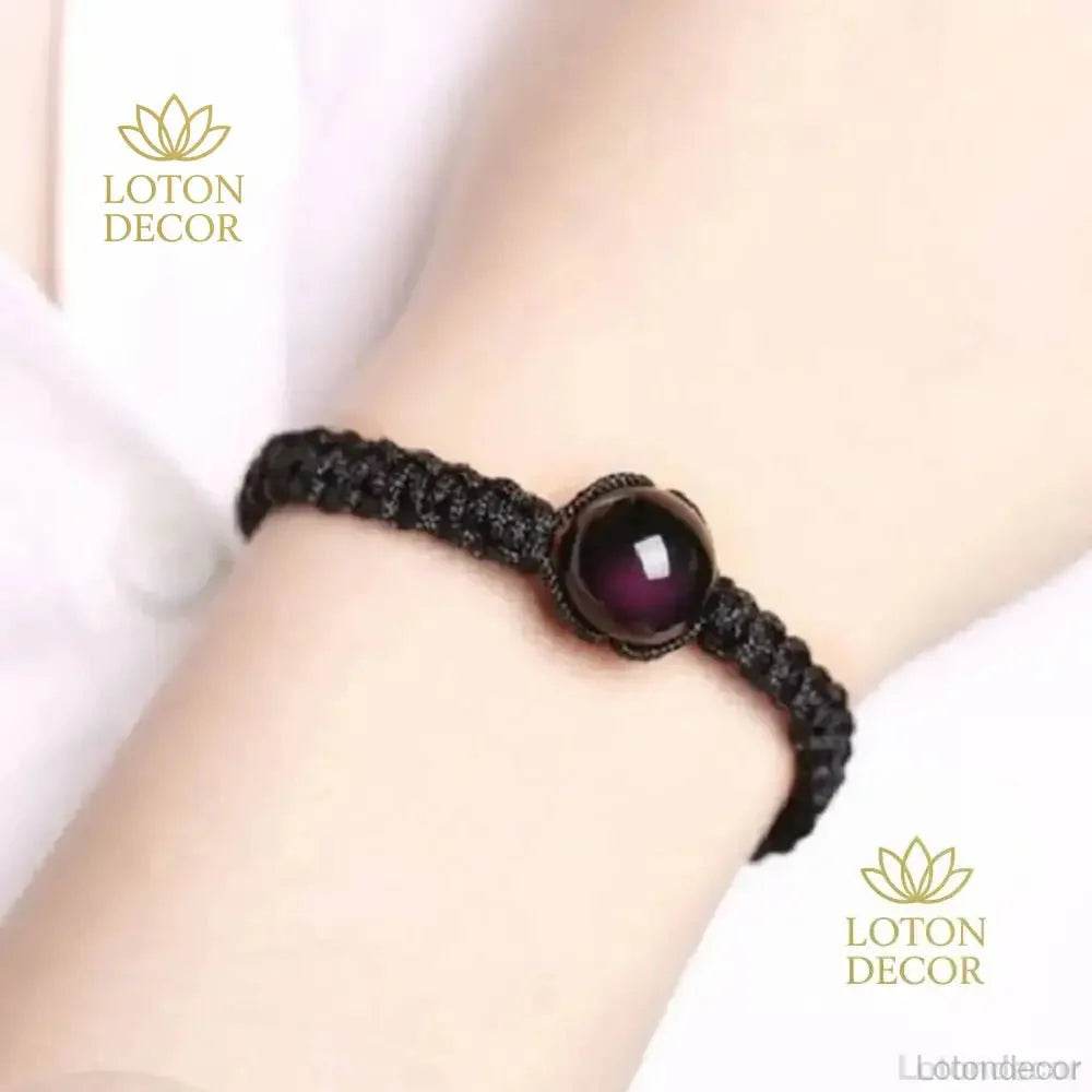 2Pcs Obsidian & Red String Bracelets – Lucky Crystal Set - Loton Decor