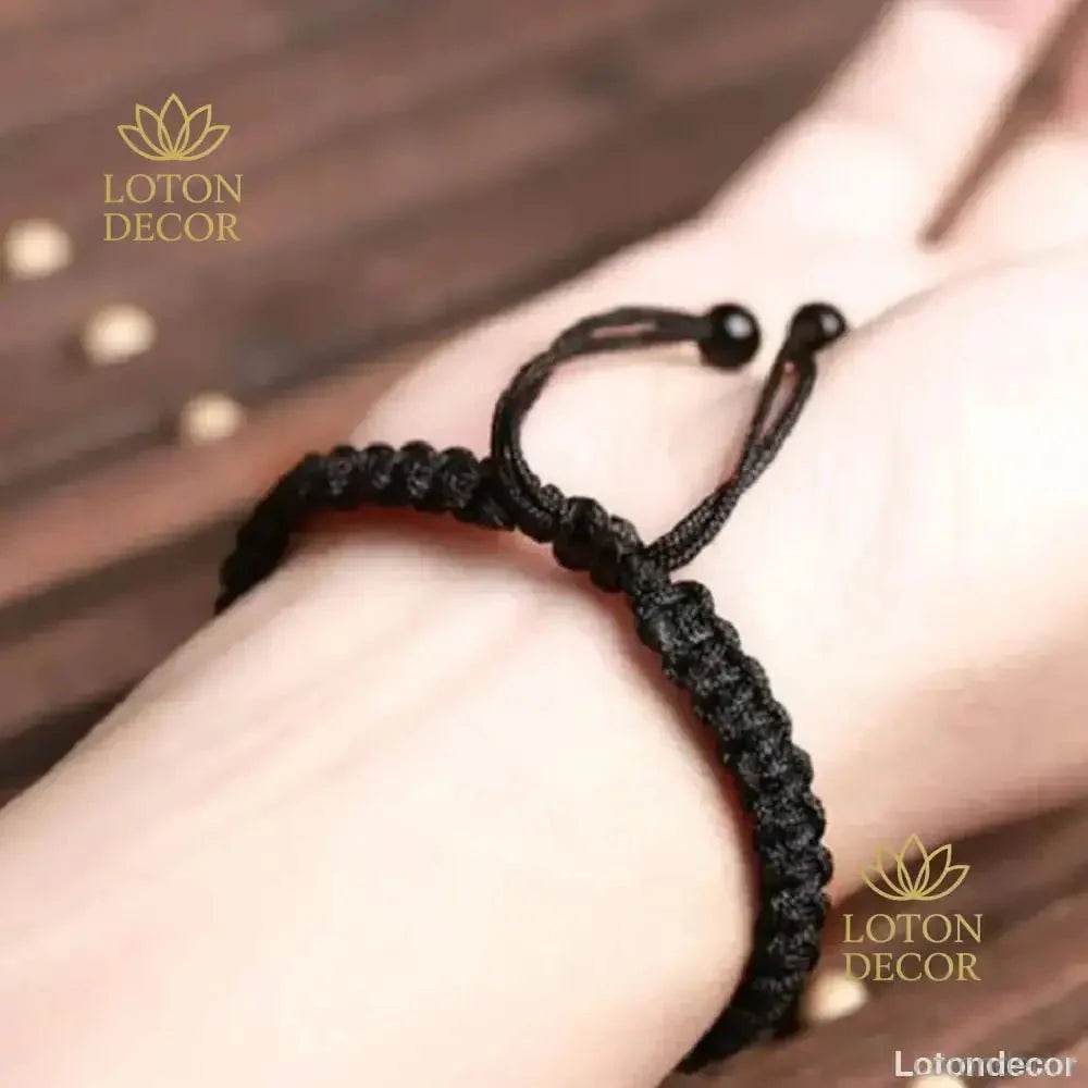2Pcs Obsidian & Red String Bracelets – Lucky Crystal Set - Loton Decor