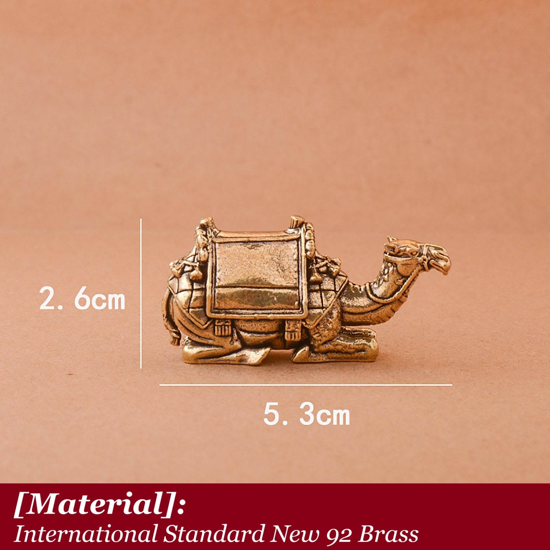 Solid Brass Camel Statue Feng Shui Metal Art Wealth Statue Auspicious Desert Spiritual Animal Figurine - Loton Decor