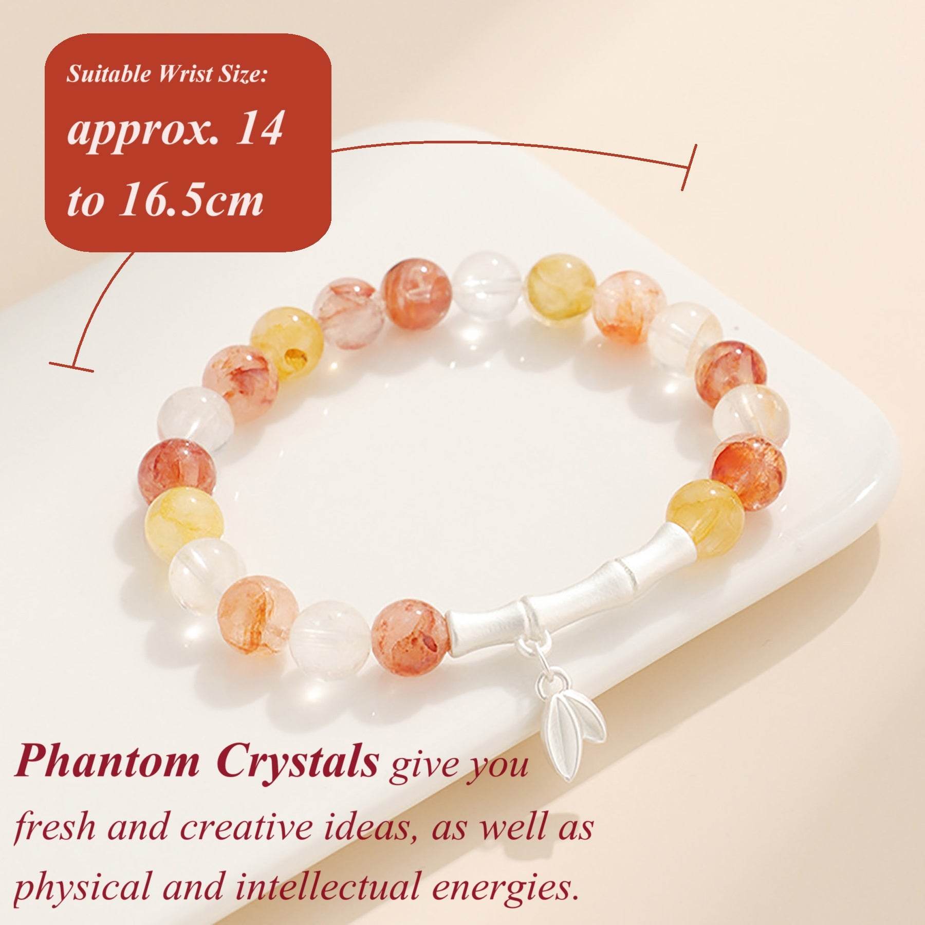 S925 Pure Silver Bamboo Charm Feng Shui Wealth Bracelet Fu Lu Shou Longevity Phantom Crystal Bracelet - Loton Decor