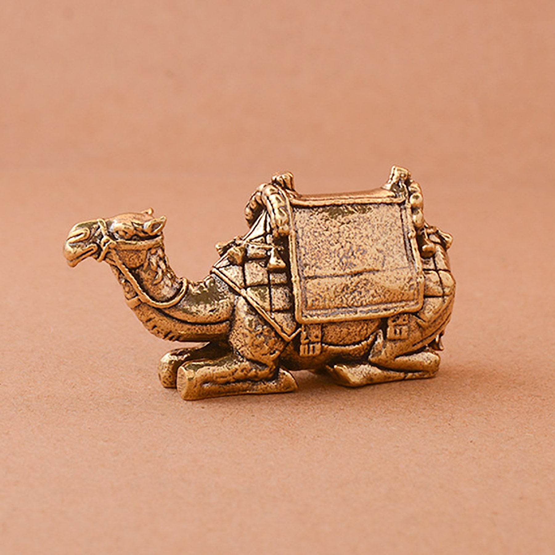Solid Brass Camel Statue Feng Shui Metal Art Wealth Statue Auspicious Desert Spiritual Animal Figurine - Loton Decor