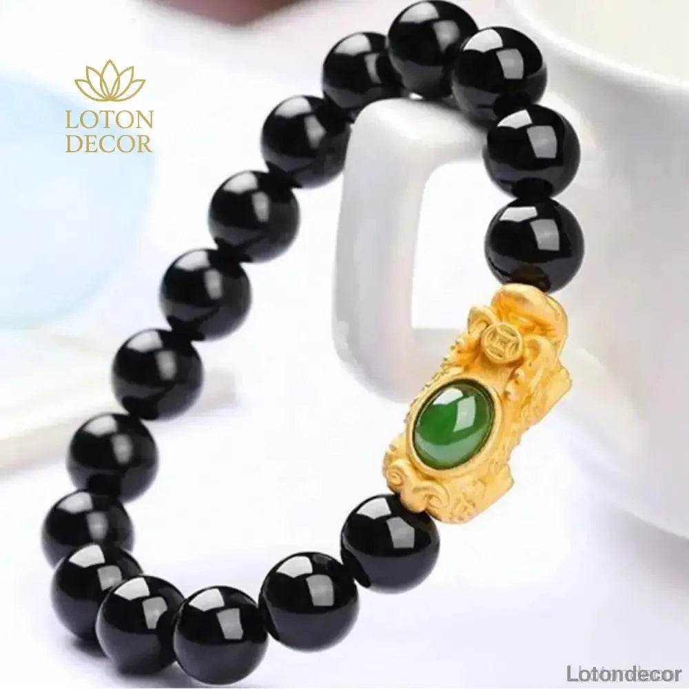Agate Pixiu Bracelet – Jade Charm Wealth Amulet - Loton Decor