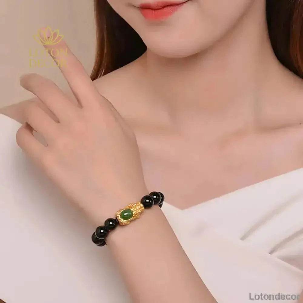 Agate Pixiu Bracelet – Jade Charm Wealth Amulet - Loton Decor