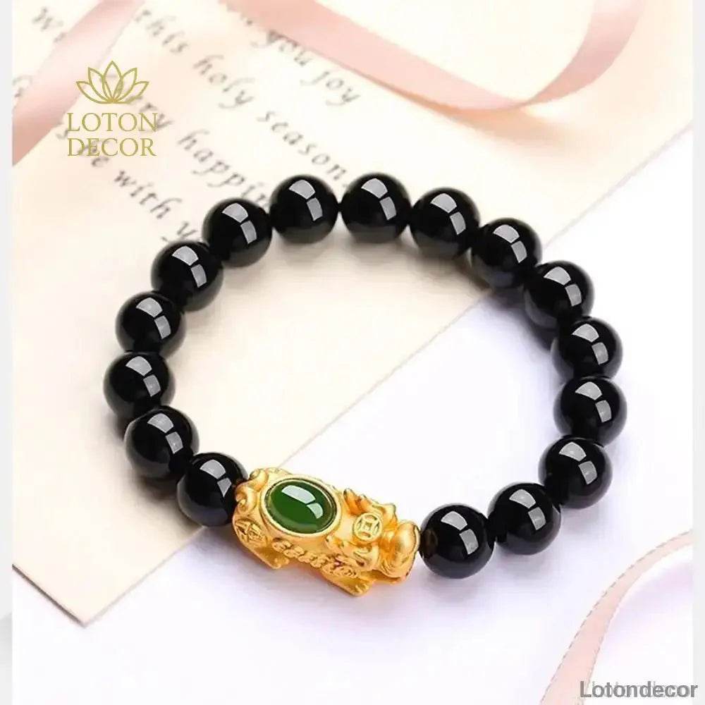 Agate Pixiu Bracelet – Jade Charm Wealth Amulet - Loton Decor