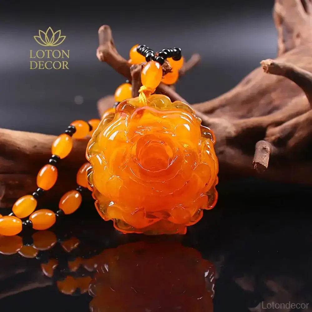 Amber Harmony Buckle Necklace – Wealth Luck Talisman - Loton Decor