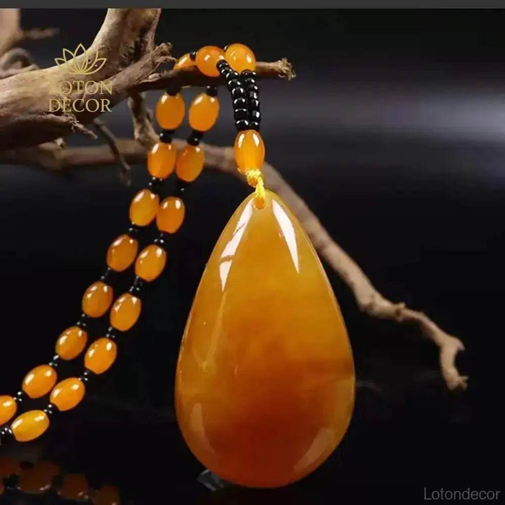 Amber Harmony Buckle Necklace – Wealth Luck Talisman - Loton Decor