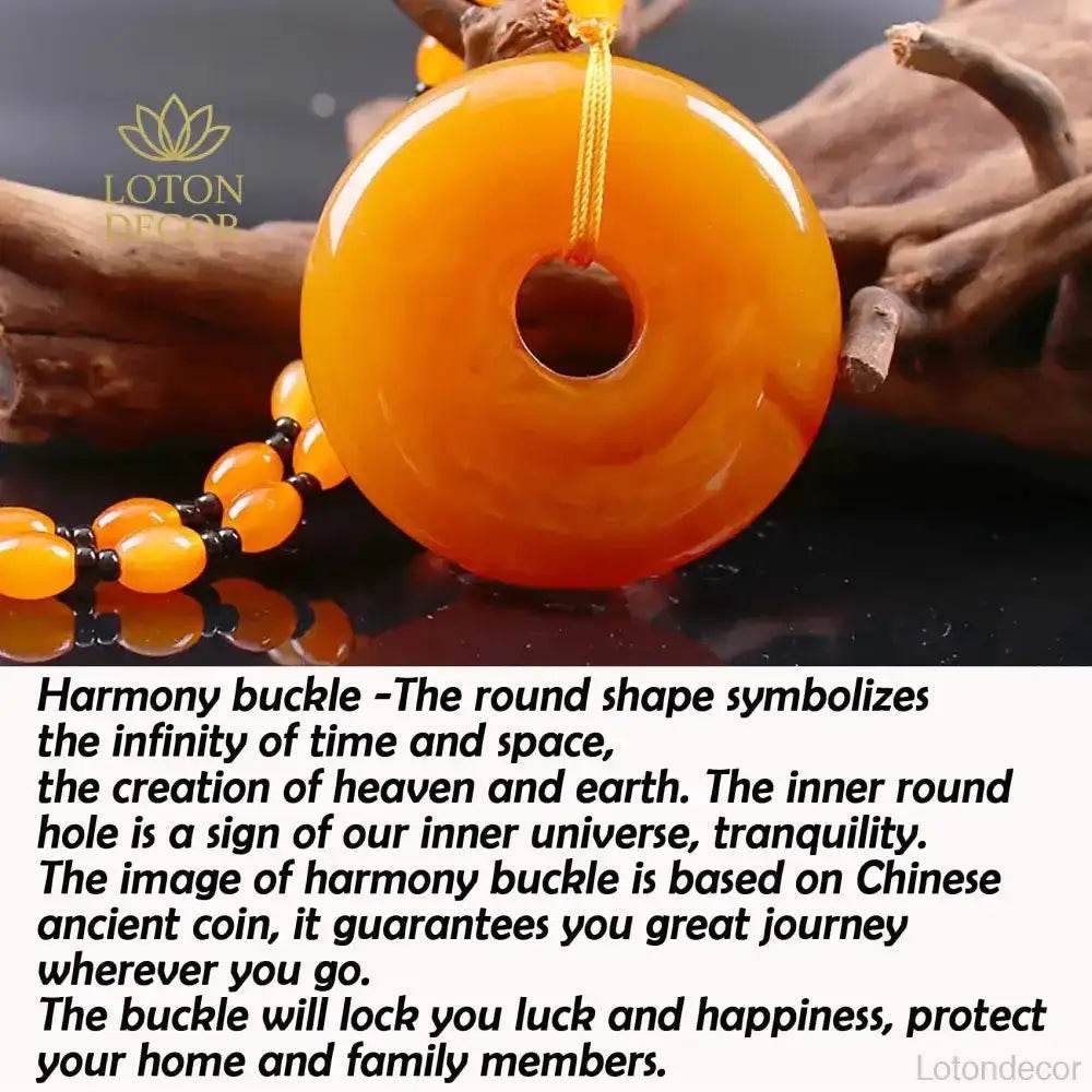 Amber Harmony Buckle Necklace – Wealth Luck Talisman - Loton Decor