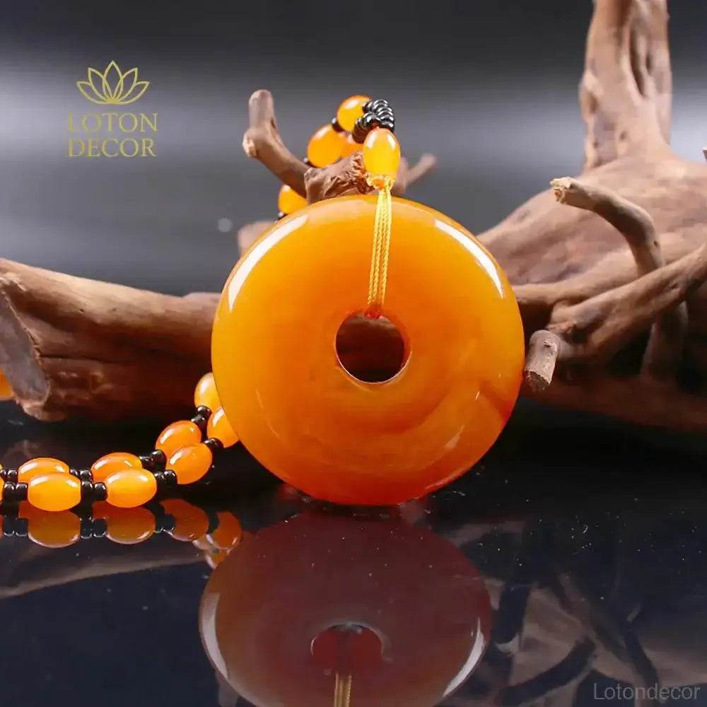 Amber Harmony Buckle Necklace – Wealth Luck Talisman - Loton Decor