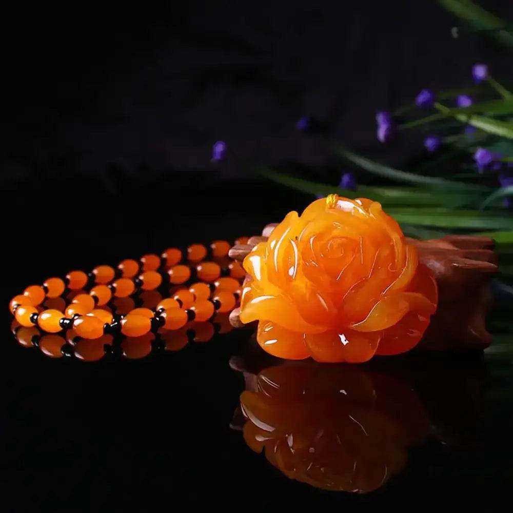 Amber Harmony Buckle Necklace – Wealth Luck Talisman - Loton Decor