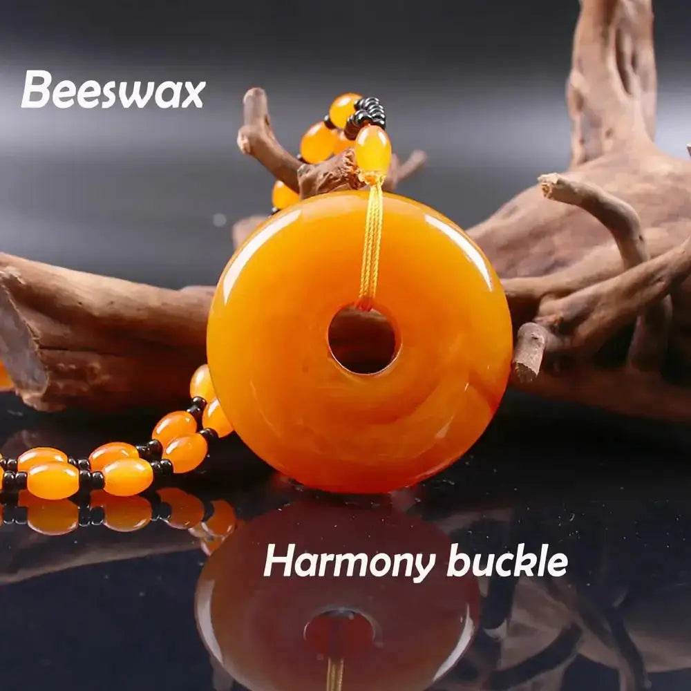 Amber Harmony Buckle Necklace – Wealth Luck Talisman - Loton Decor