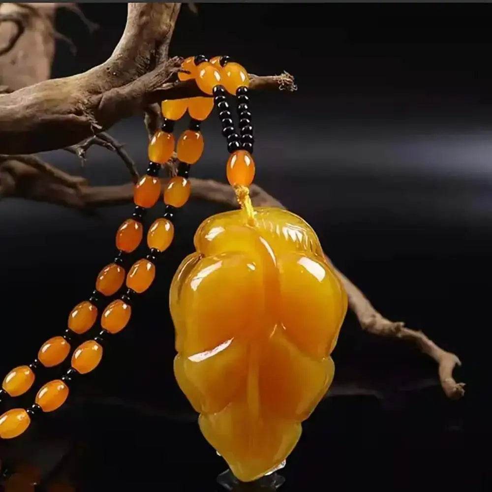 Amber Harmony Buckle Necklace – Wealth Luck Talisman - Loton Decor