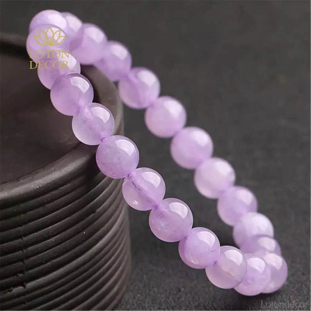 Amethyst & Lavender Jade Bracelet – Love & Wealth Charm - Loton Decor