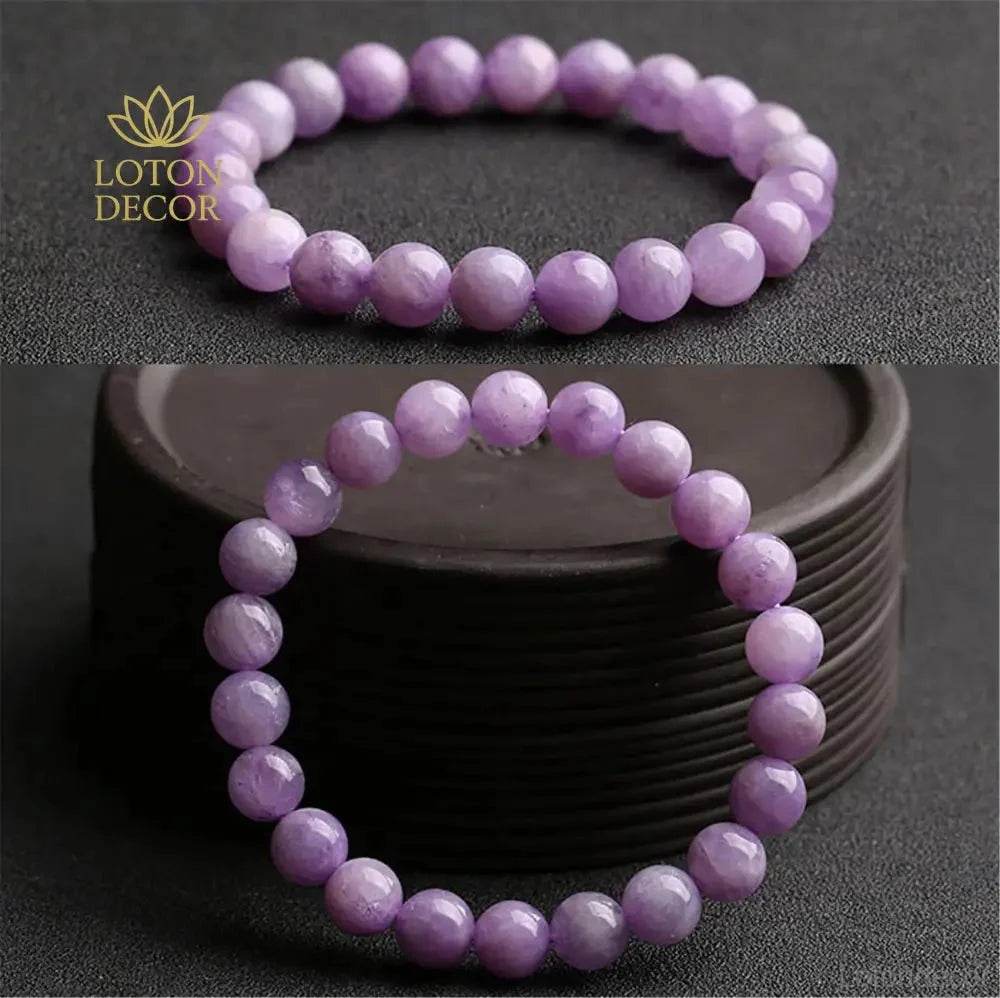 Amethyst & Lavender Jade Bracelet – Love & Wealth Charm - Loton Decor
