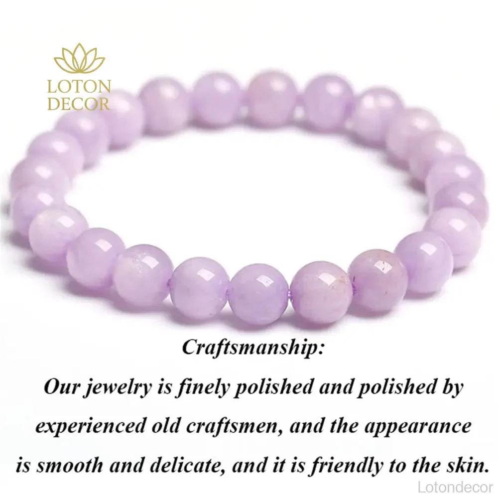 Amethyst & Lavender Jade Bracelet – Love & Wealth Charm - Loton Decor