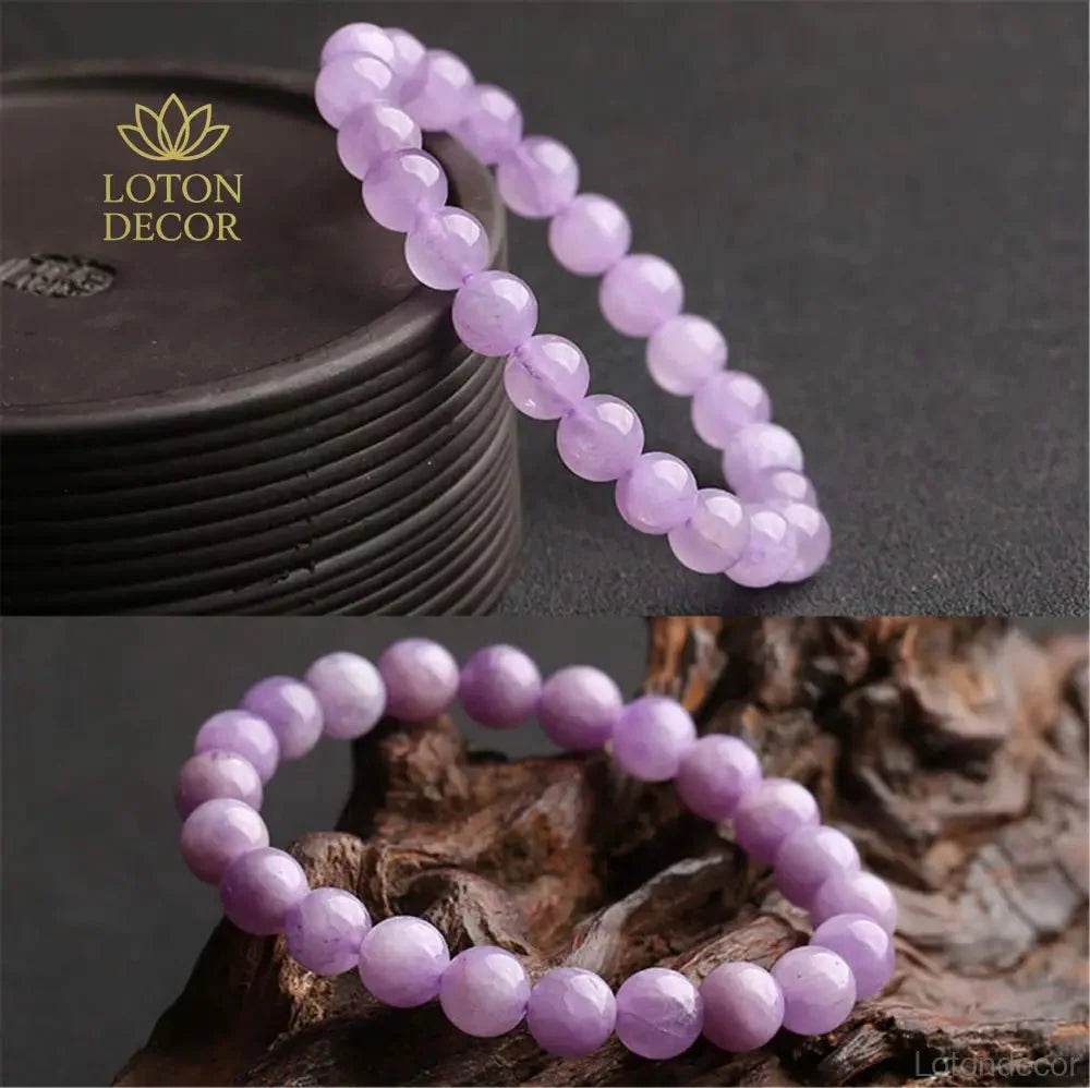 Amethyst & Lavender Jade Bracelet – Love & Wealth Charm - Loton Decor
