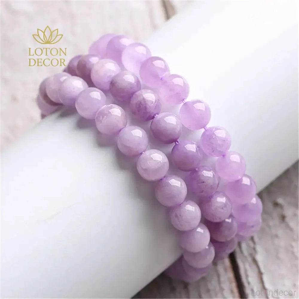 Amethyst & Lavender Jade Bracelet – Love & Wealth Charm - Loton Decor