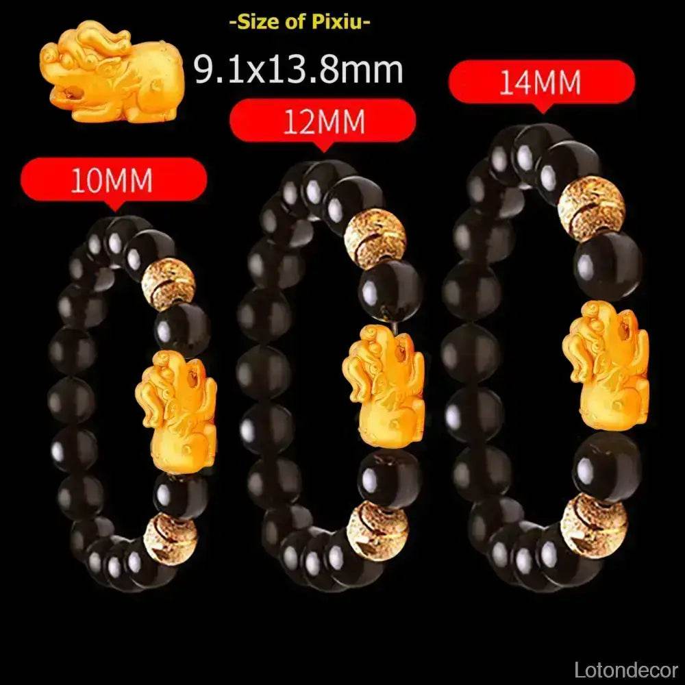 Amethyst Pi Xiu Bracelet 18K Gold-filled Pure Silver Pi Yao Feng Shui Wealth 9A Crystal Bracelet for Prosperity Money - Loton Decor