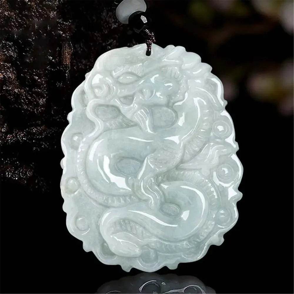 Antique Jade Dragon Pendant – Wealth & Protection Amulet - Loton Decor