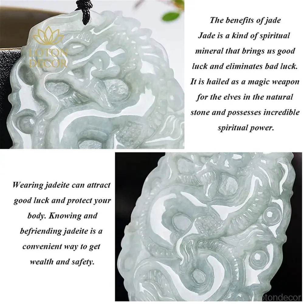 Antique Jade Dragon Pendant – Wealth & Protection Amulet - Loton Decor