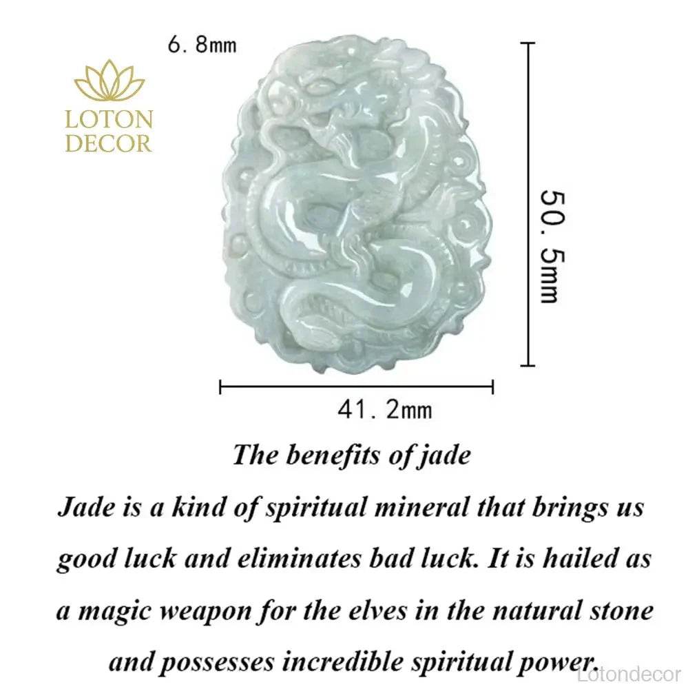 Antique Jade Dragon Pendant – Wealth & Protection Amulet - Loton Decor
