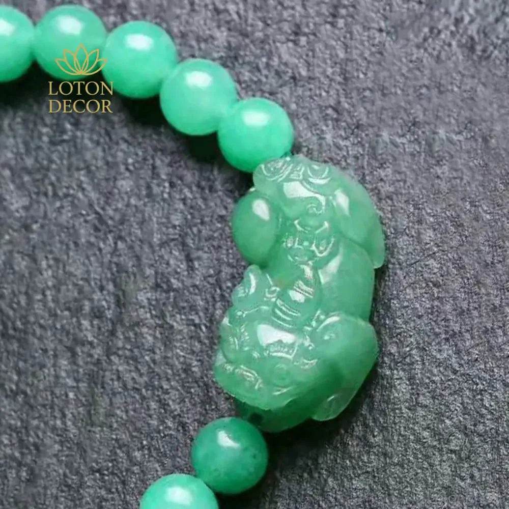 Aventurine Pixiu Bracelet – Jade Wealth Charm for Women - Loton Decor