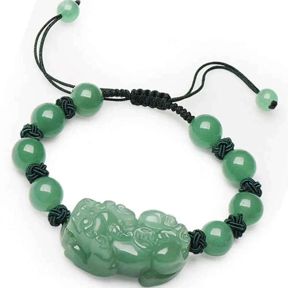 Aventurine Pixiu Bracelet – Jade Wealth Charm for Women - Loton Decor