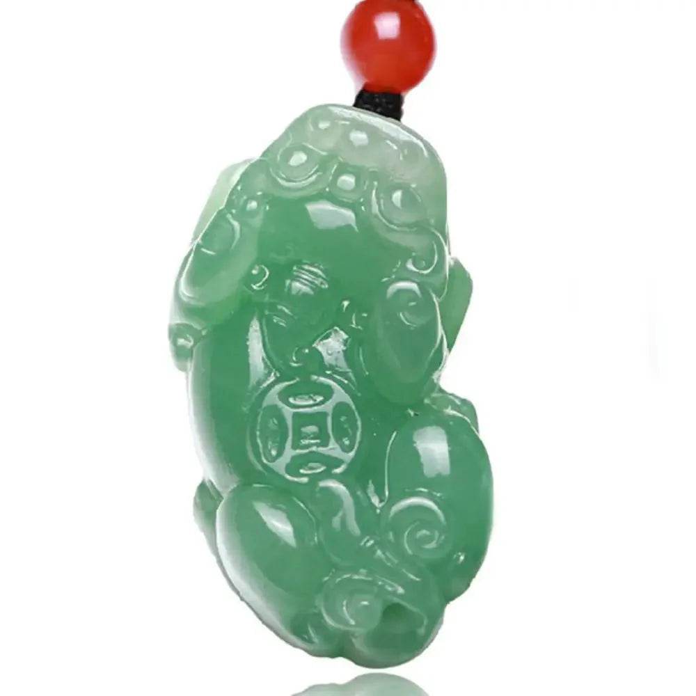 Aventurine Pixiu Necklace – Wealth & Protection Amulet - Loton Decor