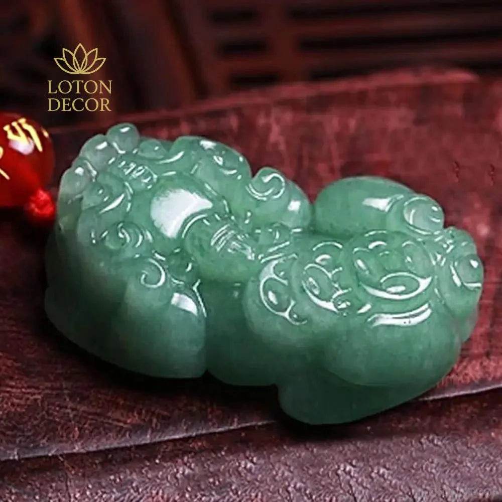 Aventurine Pixiu Necklace – Wealth & Protection Amulet - Loton Decor