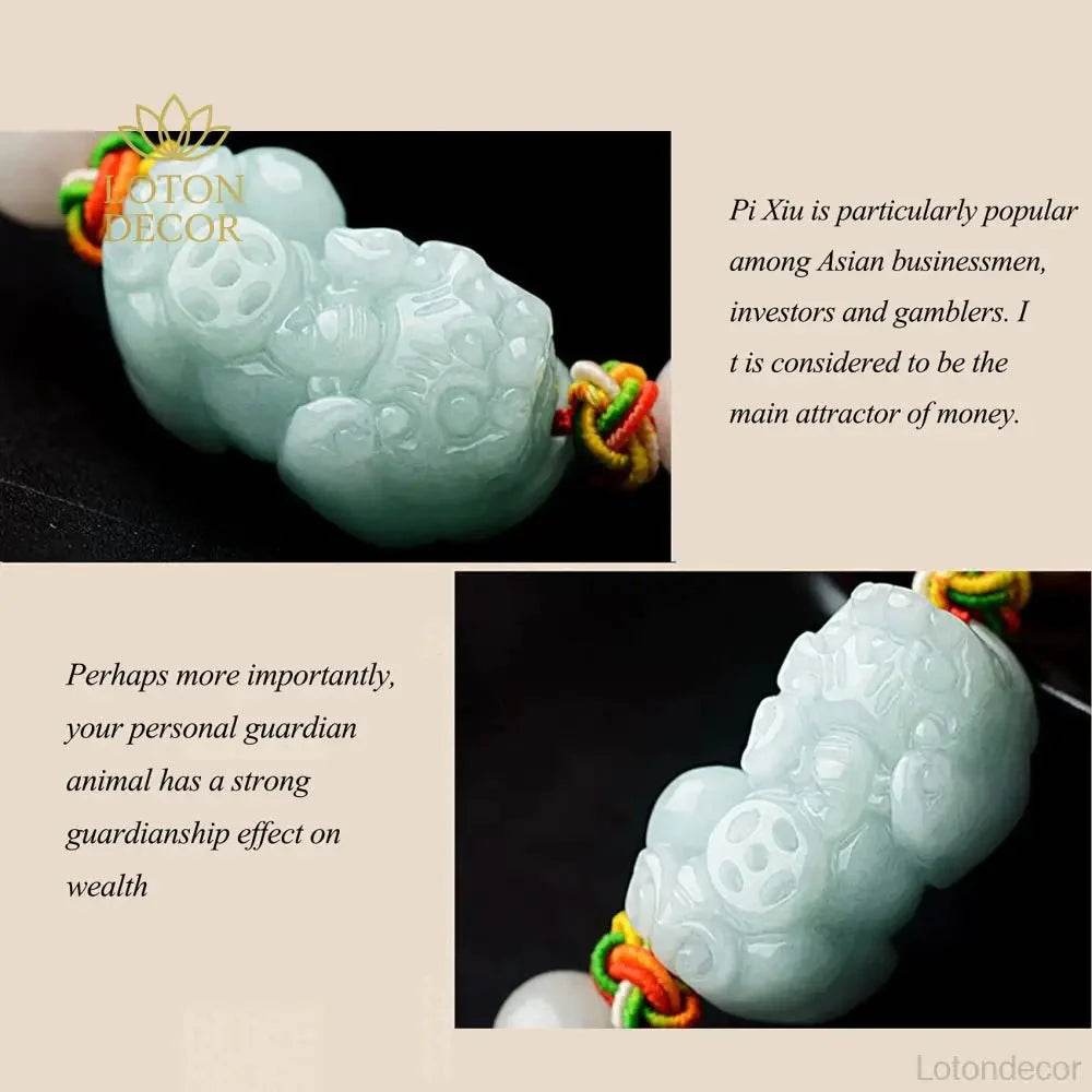 Aventurine Pixiu Necklace – Wealth & Protection Amulet - Loton Decor