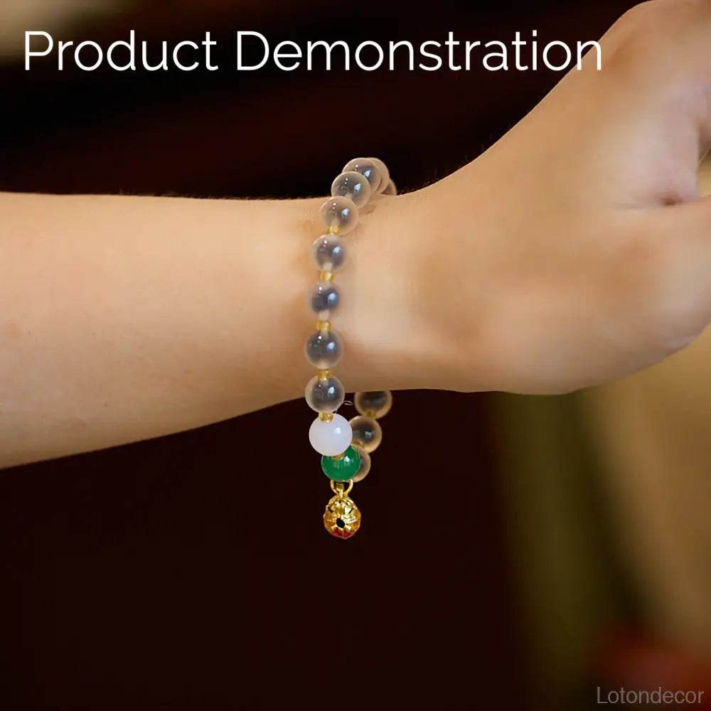 Blue Candy Heart Agate Bracelet Lucky Cat Maneki Neko Charm Gobi Desert Carnelian Feng Shui Wealth Bracelet - Loton Decor