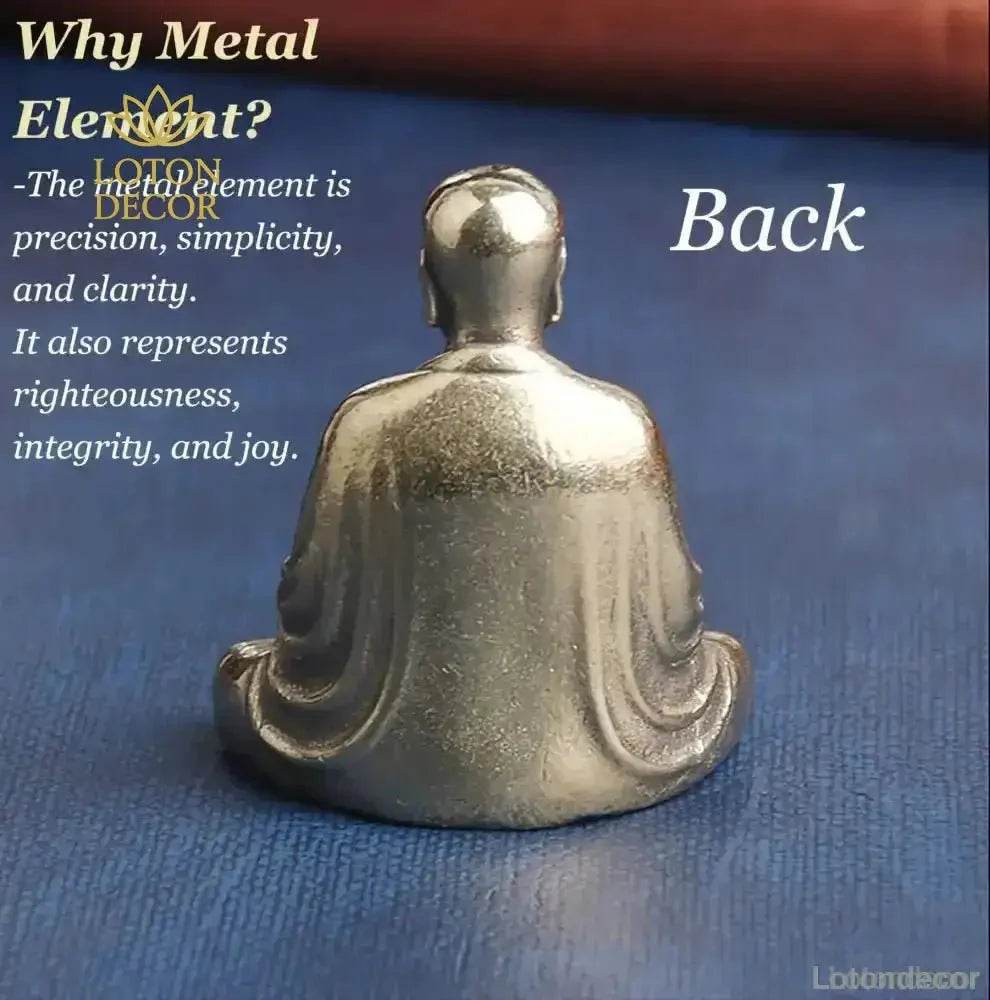 Brass Buddha Statue King of Inferno Meditating Bodhisattva Sculpture Feng Shui Talisman Metal Art - Loton Decor