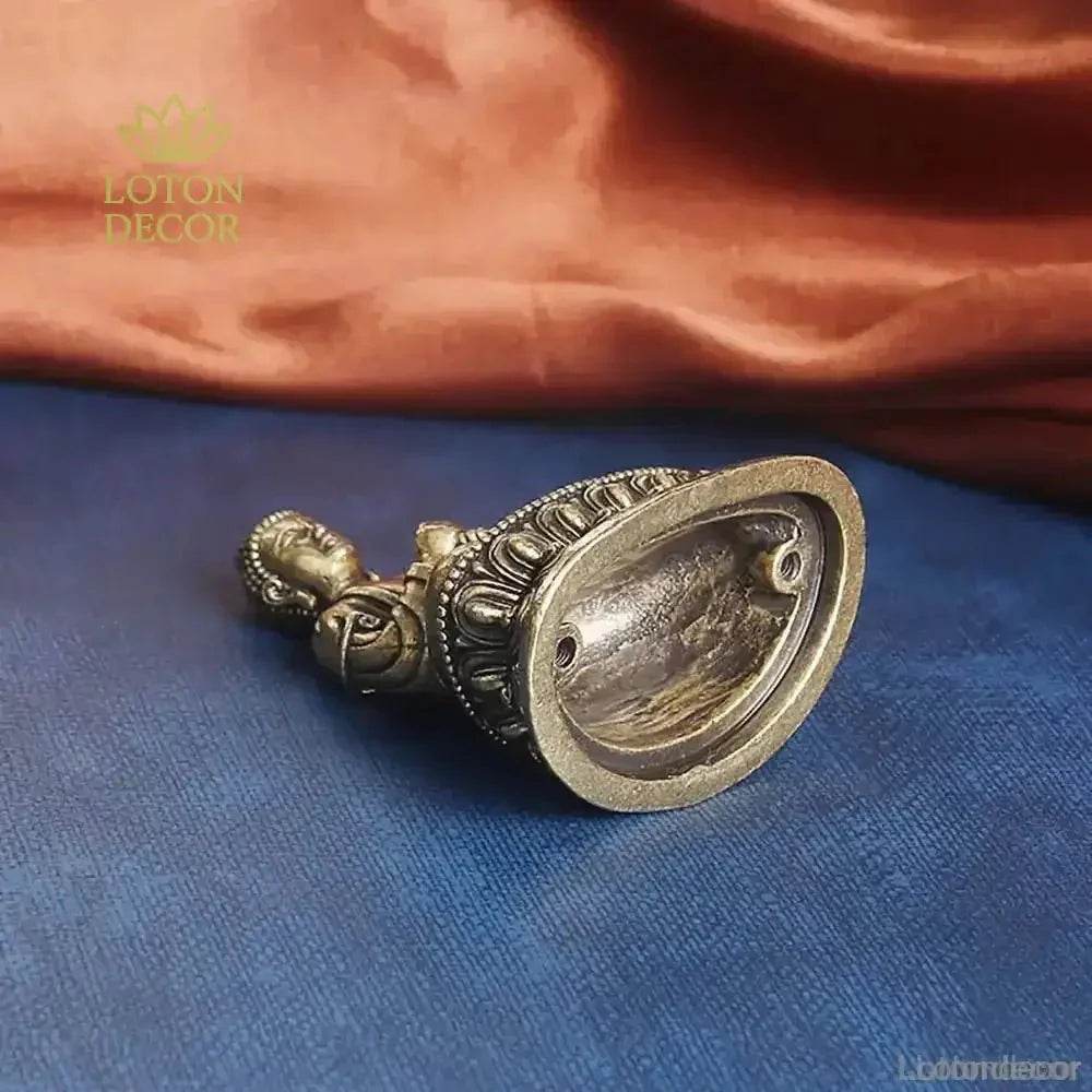 Brass Buddha Statue Vairocana Metal Art Miniature Portable Meditation Feng Shui Wealth Sculpture - Loton Decor
