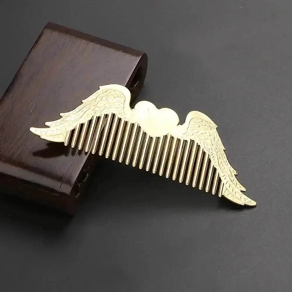 Brass Comb Angel's Heart Wings Love Amulet Metal Art Feng Shui Talisman Comb for Collection - Loton Decor