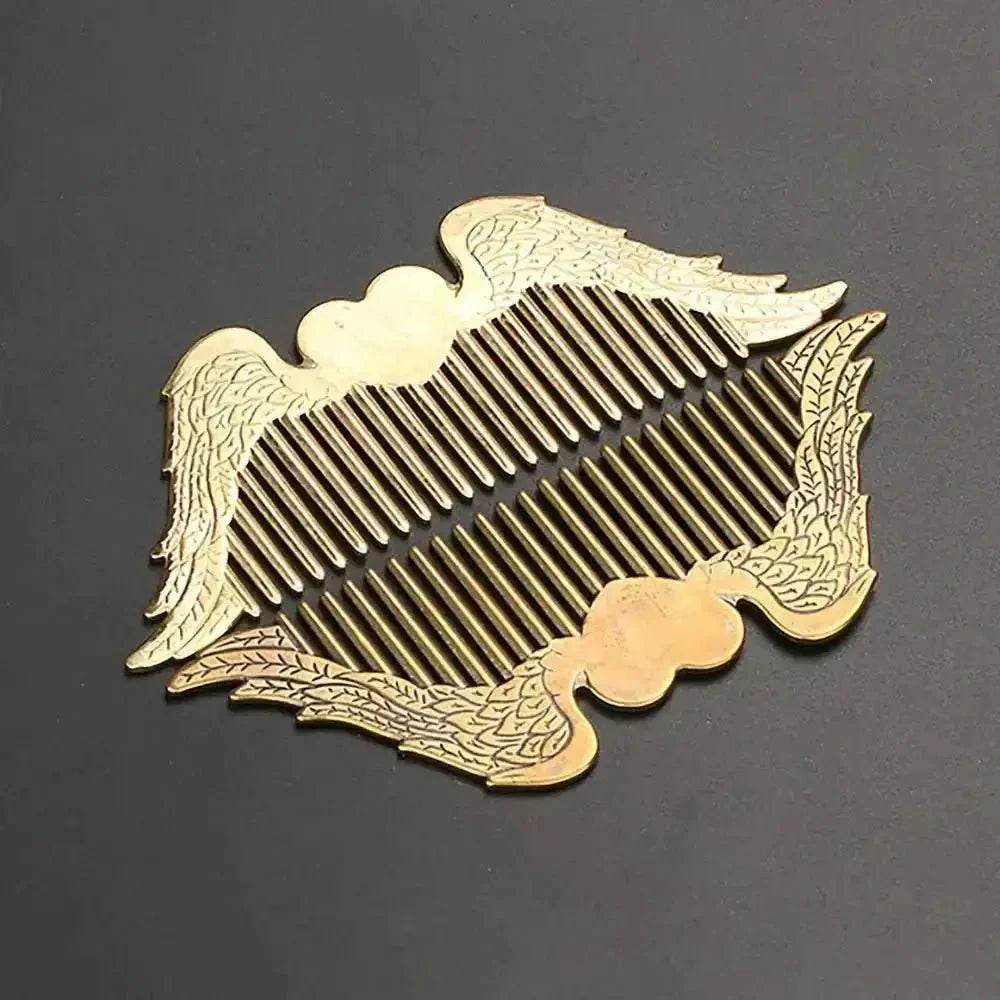 Brass Comb Angel's Heart Wings Love Amulet Metal Art Feng Shui Talisman Comb for Collection - Loton Decor