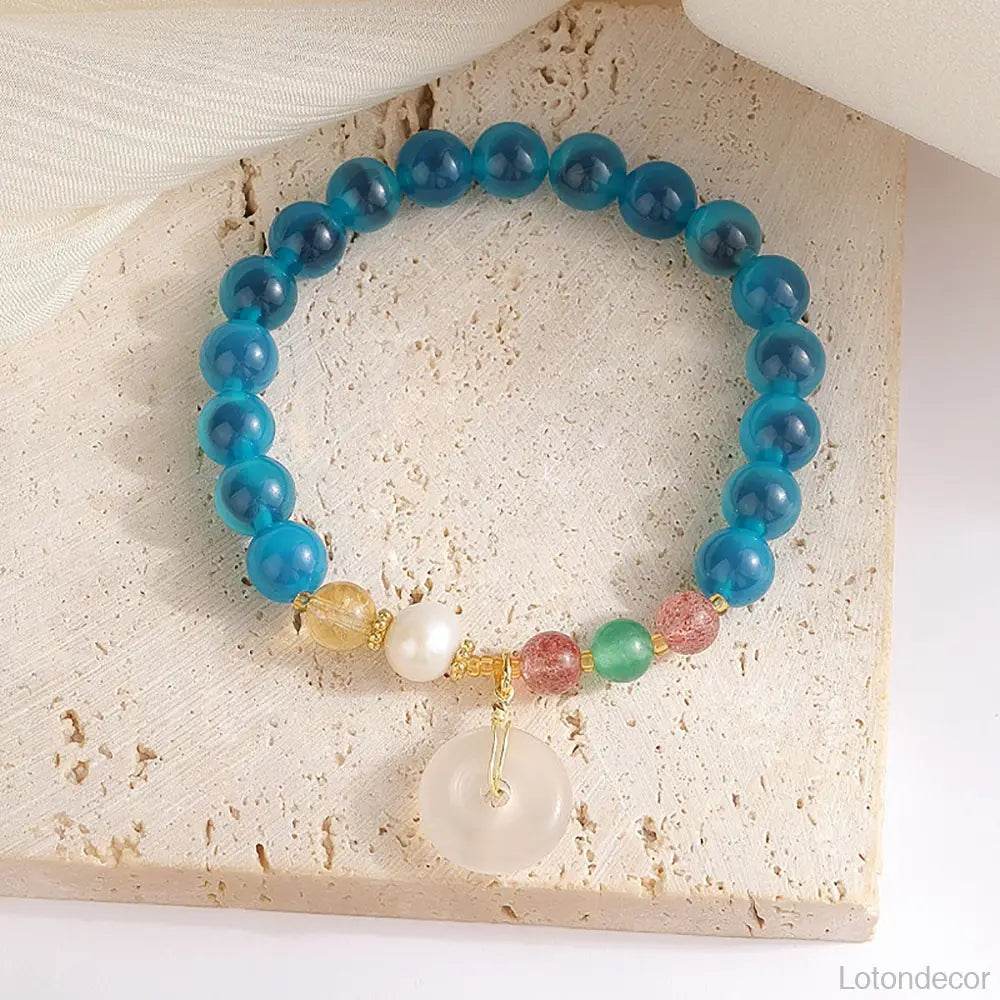 Candy Heart Gobi Desert Agate Bracelet Carnelian Donut Ancient Coin Feng Shui Wealth Bracelet for Prosperity - Loton Decor