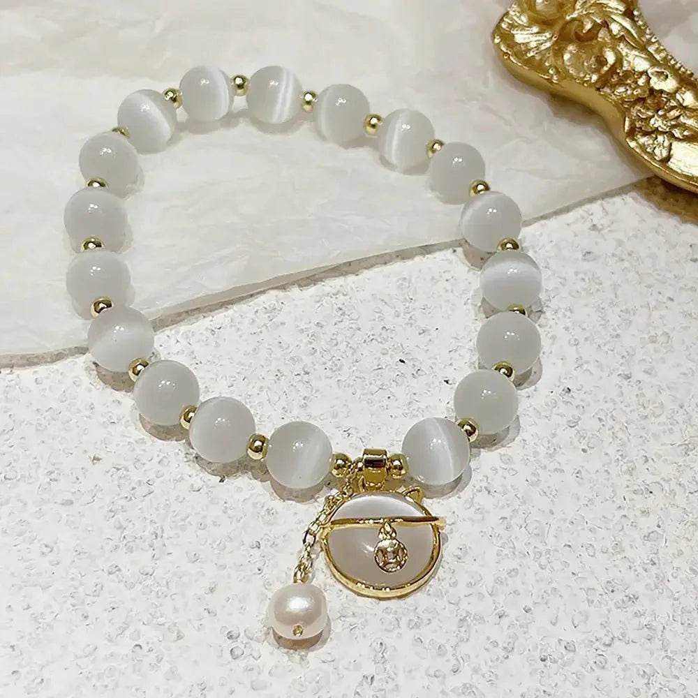 Cat’s Eye Wealth Bracelet – Lucky Cat Charm Protection - Loton Decor