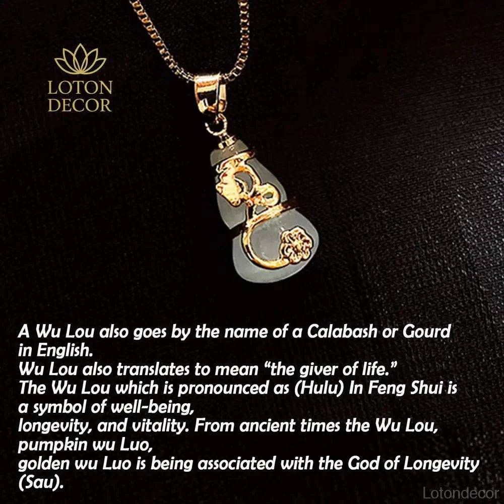 Cat's Eye Wu Lou Necklace – Sterling Silver Wealth Charm - Loton Decor