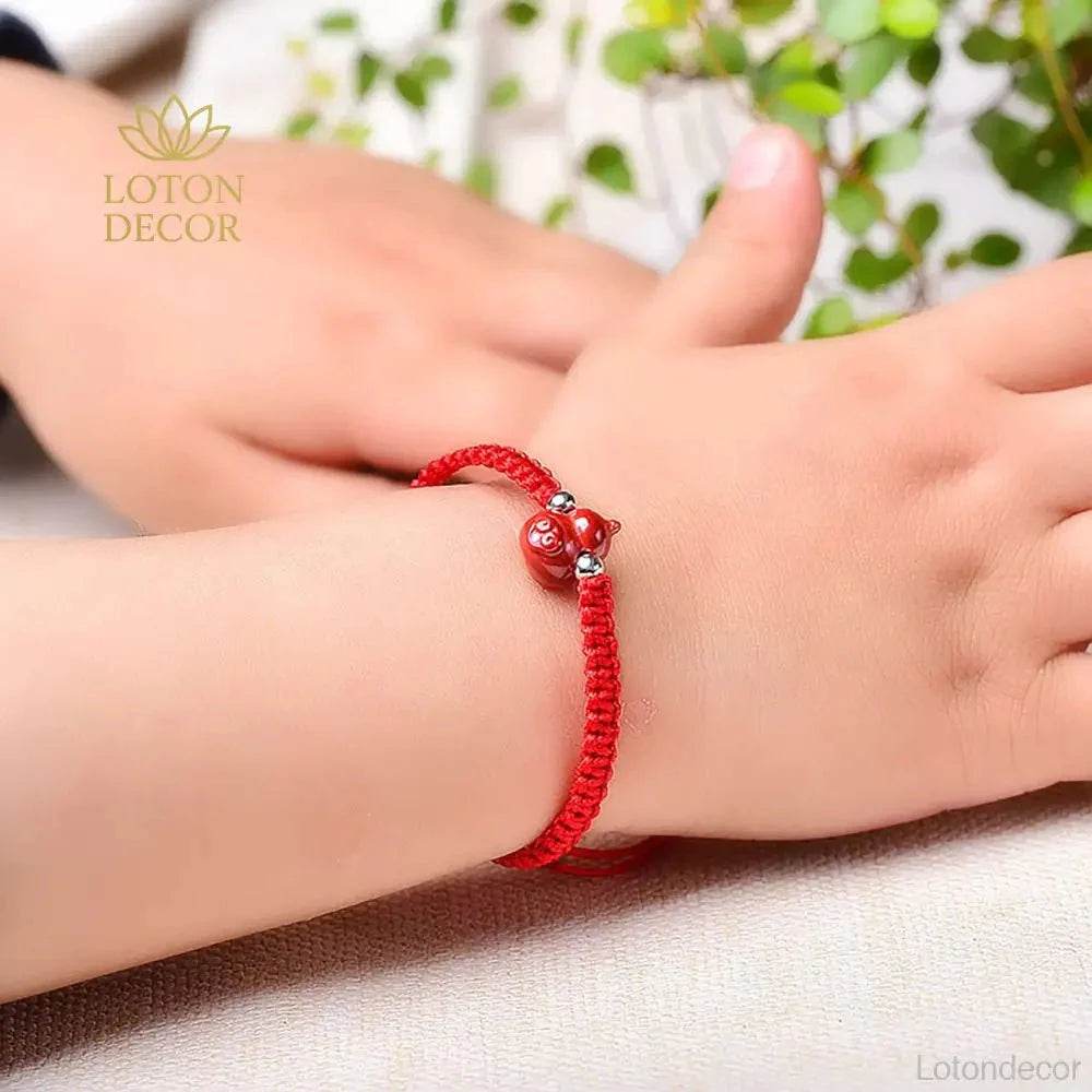 Cinnabar Baby Bracelet – Wealth & Evil Protection Charm - Loton Decor