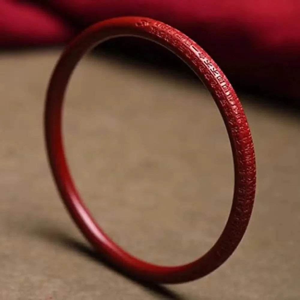 Cinnabar Bangle Bracelet – 58mm Feng Shui Wealth Charm - Loton Decor