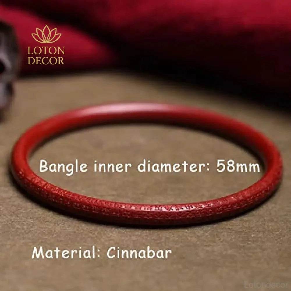 Cinnabar Bangle Bracelet – 58mm Feng Shui Wealth Charm - Loton Decor