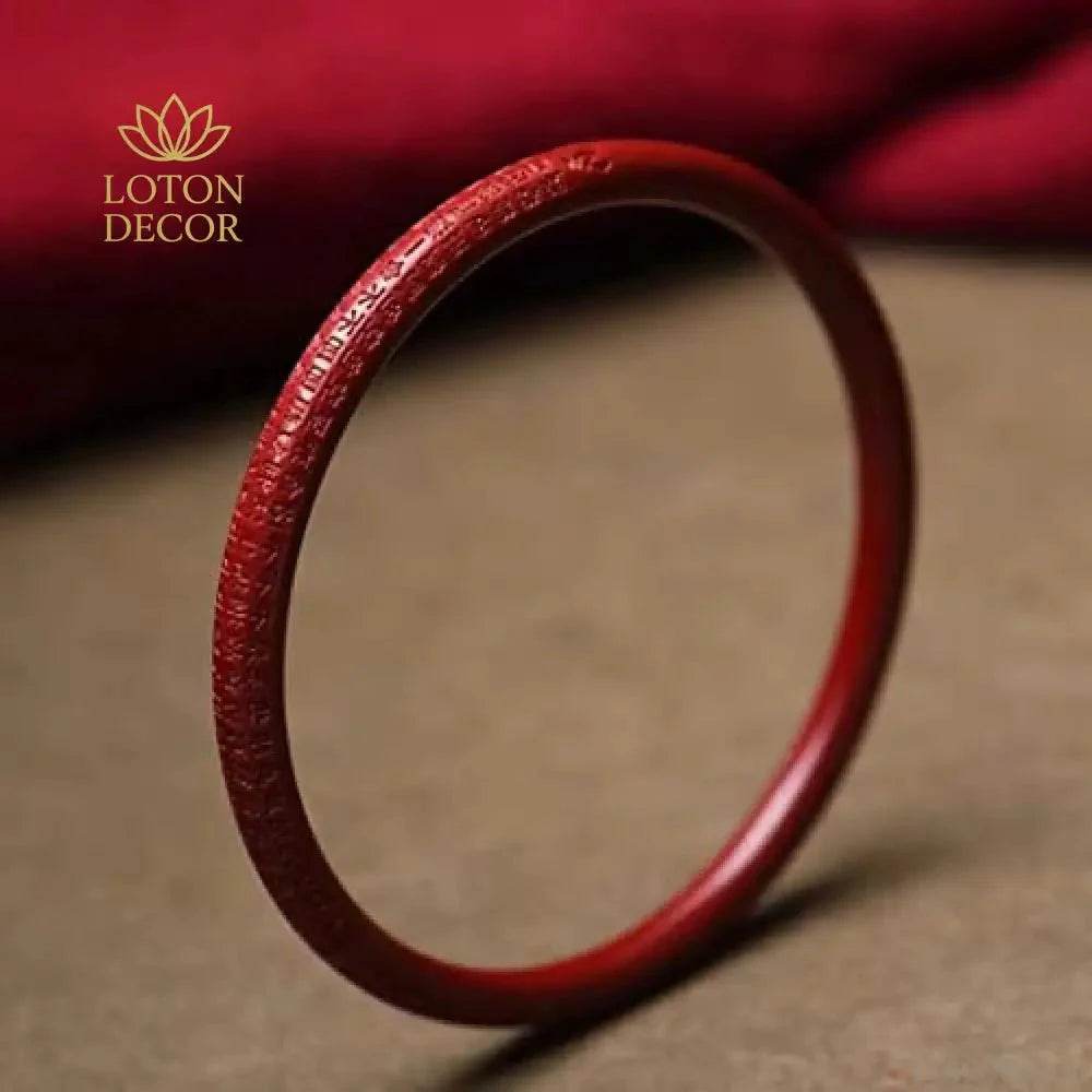 Cinnabar Bangle Bracelet – 58mm Feng Shui Wealth Charm - Loton Decor