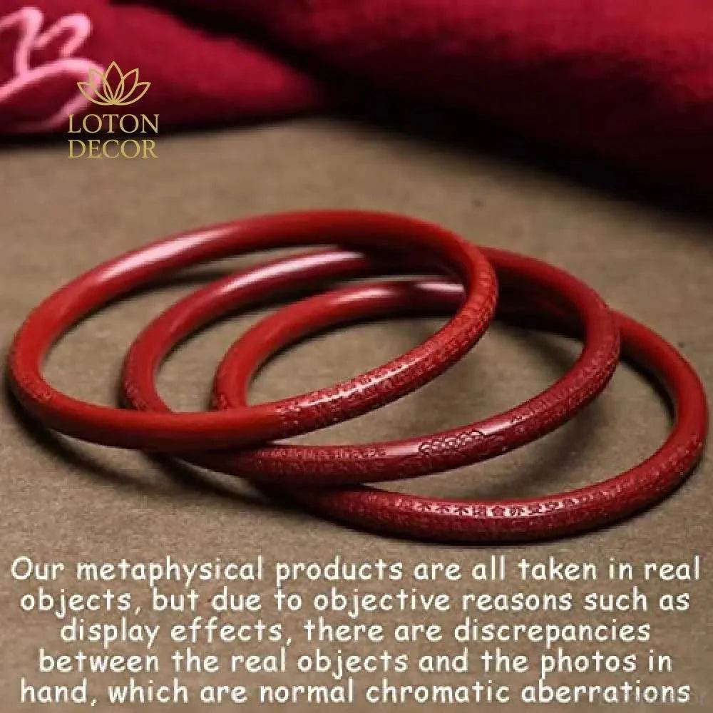Cinnabar Bangle Bracelet – 58mm Feng Shui Wealth Charm - Loton Decor