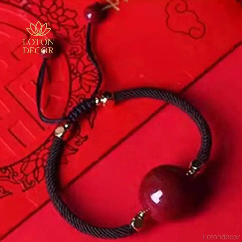 Cinnabar Bead Necklace Bracelet – Feng Shui Luck Charm - Loton Decor