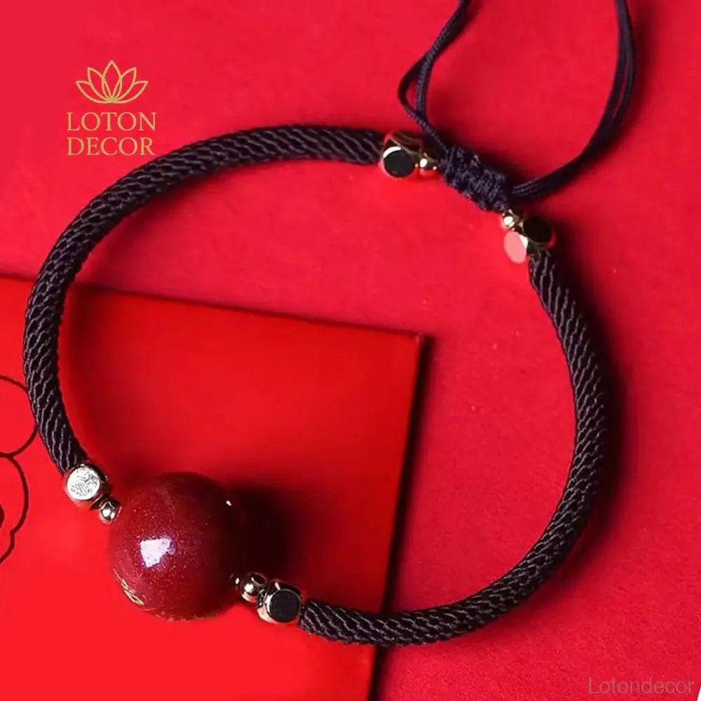Cinnabar Bead Necklace Bracelet – Feng Shui Luck Charm - Loton Decor