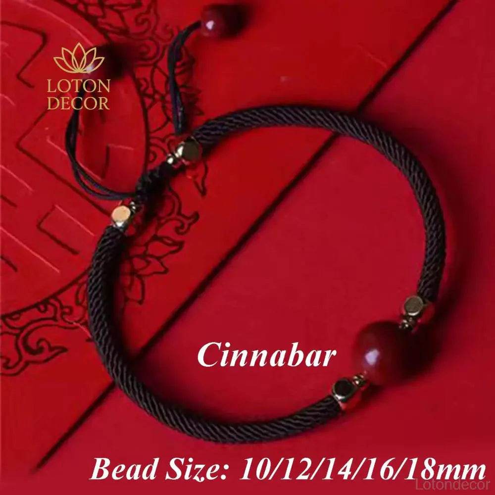 Cinnabar Bead Necklace Bracelet – Feng Shui Luck Charm - Loton Decor