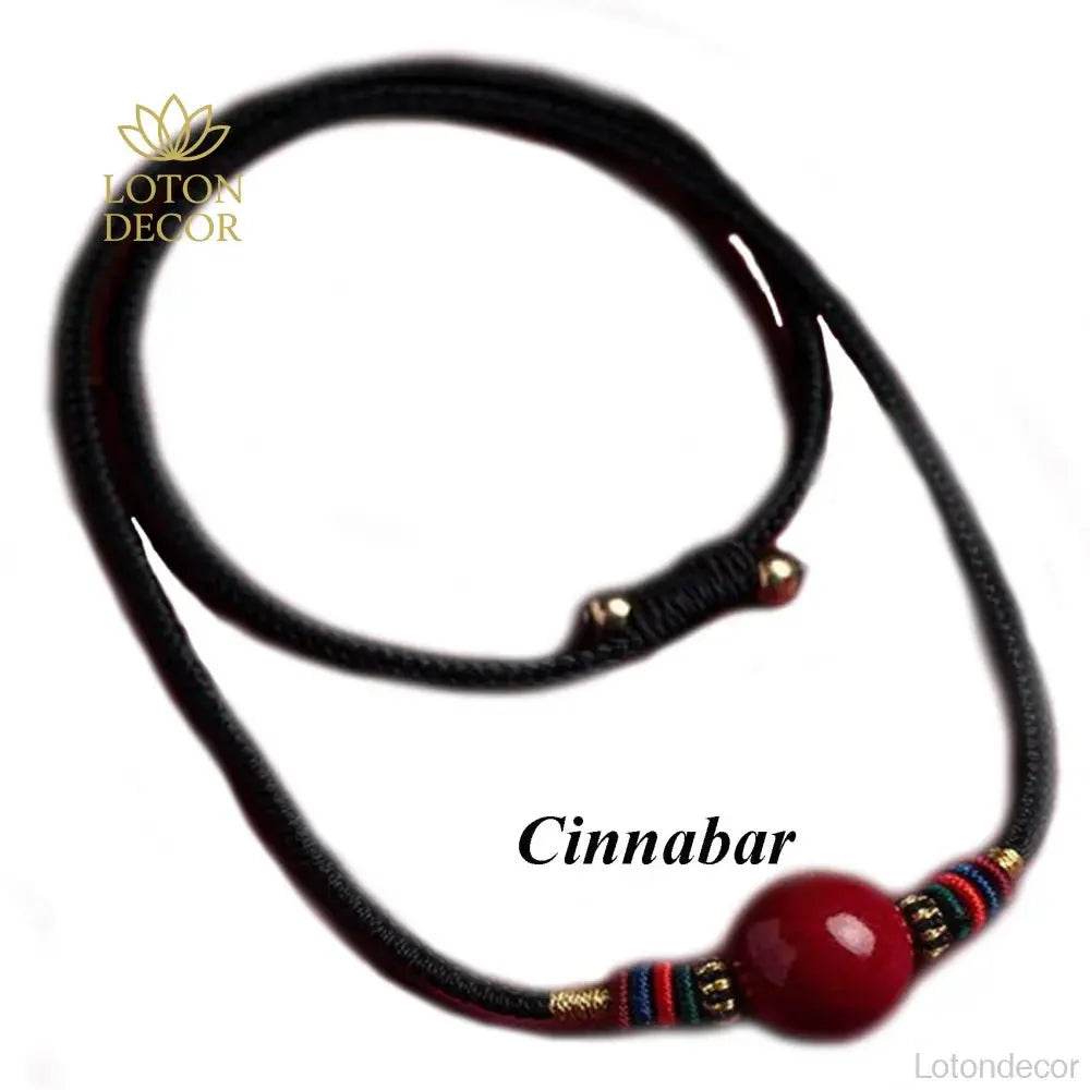 Cinnabar Bead Necklace Bracelet – Feng Shui Luck Charm - Loton Decor