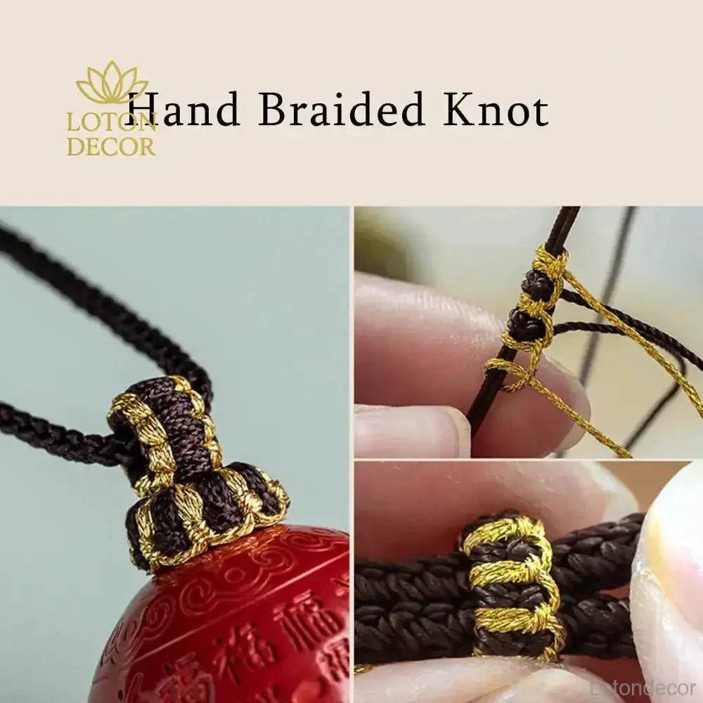 Cinnabar Charm Necklace – Feng Shui Chinese Luck Pendant - Loton Decor