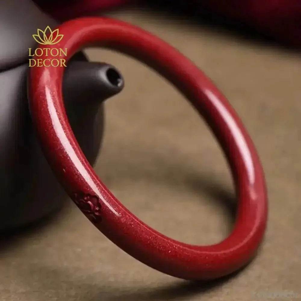 Cinnabar Clouds Bangle – Feng Shui Crystal Wealth Bracelet - Loton Decor